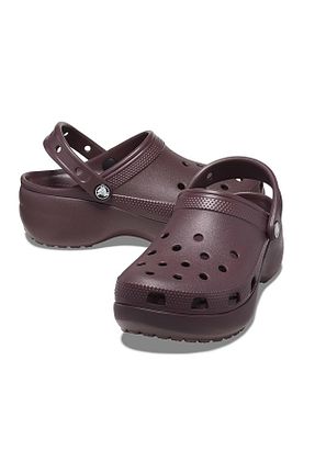 صندل زرشکی زنانه پاشنه تخت Crocs - کد 942921167