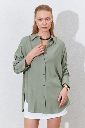 پیراهن خاکی زنانه اورسایز Manche - کد 942882095