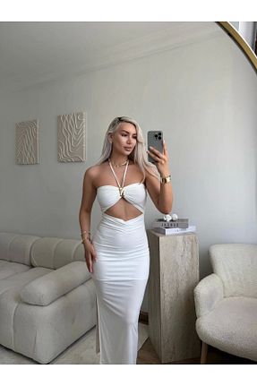 لباس سفید زنانه بافتنی Zora Butik - کد 942943436