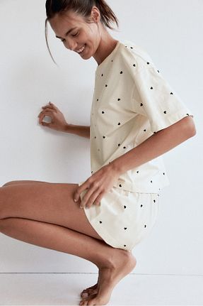 ست لباس راحتی زنانه چاپی H&M - کد 942948756