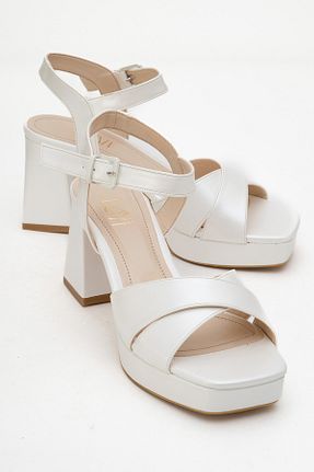 کفش پاشنه بلند کلاسیک سفید زنانه چرم مصنوعی luvishoes - کد 942949400