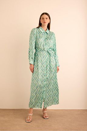 لباس فیروزه ای زنانه بافتنی Aker - کد 942967570