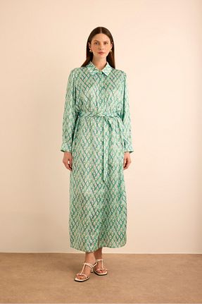 لباس فیروزه ای زنانه بافتنی Aker - کد 942967570