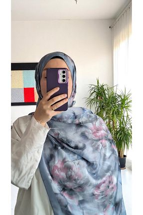 شال آبی زنانه پنبه ای Lavena scarfs - کد 943024538