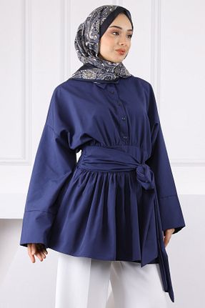 تونیک حجاب سرمه ای زنانه ویسکون İmajButik - کد 943109197
