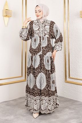 لباس حجاب قهوه ای زنانه رگولار Tesettür Dünyası - کد 943115169