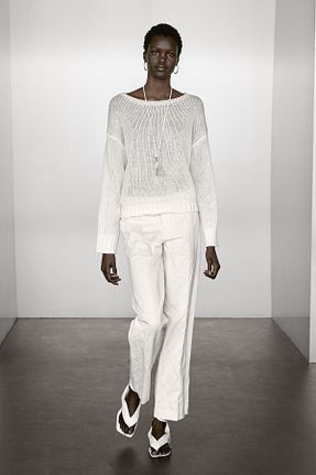 پلیور سفید زنانه ساده Massimo Dutti - کد 943252775