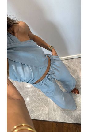 ست بالاتنه و پائین تنه آبی زنانه بافتنی AÈC PRIVÈ - کد 943404199