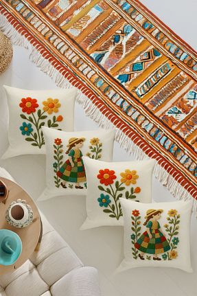 کوسن و روکش کوسن رنگی پلی استر Bertille Home - کد 943493182