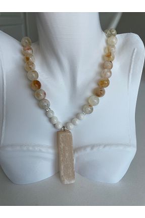 گردنبند جواهر سفید زنانه سنگ MODA - کد 943522949