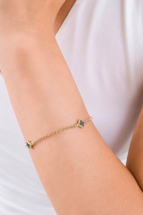 دستبند طلا زرد زنانه 14 عیار Side Gold Kuyumculuk - کد 943985246