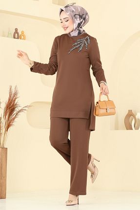 ست بالاتنه و پائین تنه حجاب رنگی زنانه رگولار Modaselvim - کد 943573513