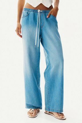 شلوار جین آبی زنانه پاچه گشاد H&M - کد 943584757