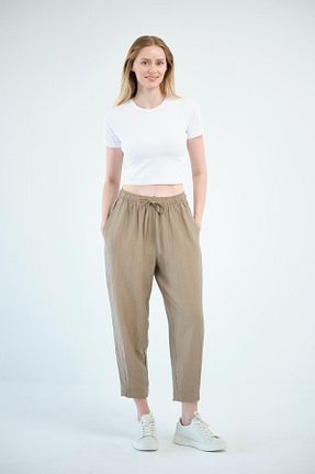 شلوار خاکی زنانه مخلوط ویسکون BUSA - کد 943749431