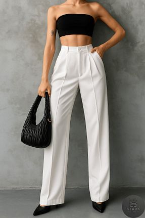 شلوار پارچه ای سفید زنانه بلند Rift Jeans - کد 943753107