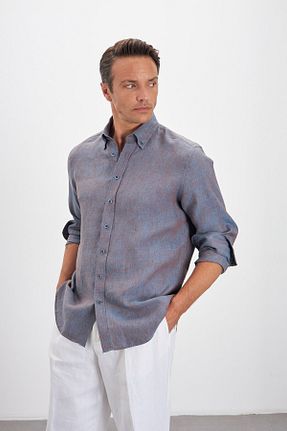 پیراهن رنگی مردانه یقه دکمه دار Paşahan - کد 943912681