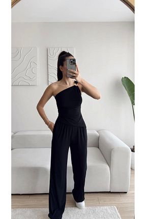ست بالاتنه و پائین تنه مشکی زنانه بافتنی Zoom Butik - کد 943861183