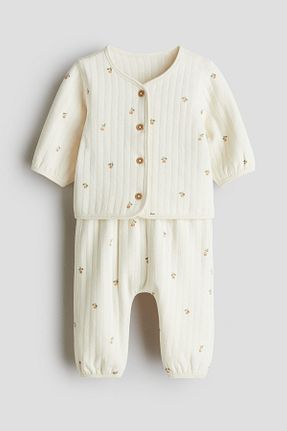 ست بالاتنه و پائین تنه سفید بچه گانه رگولار H&M - کد 944075405