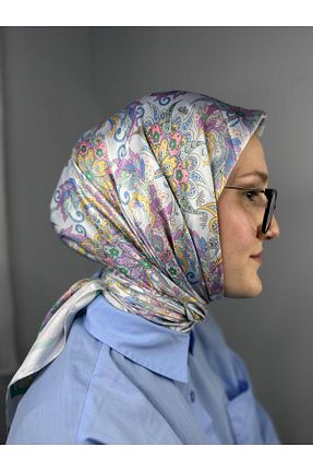 شال آبی زنانه پنبه ای Twentytwo scarf - کد 944082109