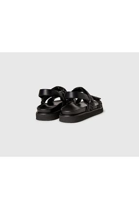 صندل مشکی زنانه پاشنه تخت United Colors of Benetton - کد 943957339