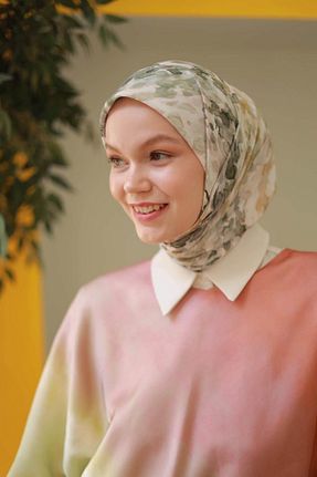 روسری خاکی پنبه ای İpekhan - کد 931061344