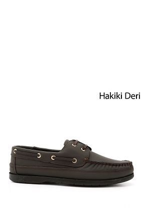 کفش کژوال قهوه ای مردانه چرم خالص GÖNDERİ(R) - کد 284633106