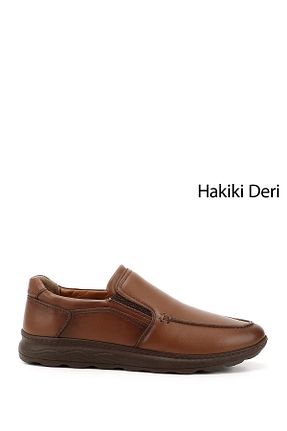 کفش کژوال قهوه ای مردانه چرم خالص GÖNDERİ(R) - کد 826515378