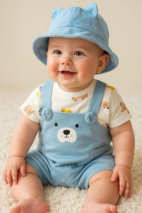 ست نوزادی آبی بچه گانه پنبه ای Bolly Baby - کد 904556293