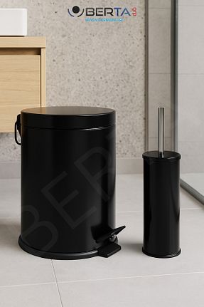 ست حمام مشکی استیل ضد زنگ Berta Hijyen - کد 62773864