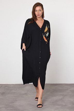 لباس سایز بزرگ مشکی زنانه بافتنی bacc - کد 899253154