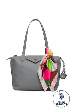 کیف دوشی طوسی زنانه چرم مصنوعی U.S. Polo Assn. - کد 940565177