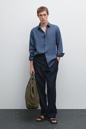پیراهن آبی مردانه رگولار Massimo Dutti - کد 938074001