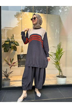 تونیک حجاب طوسی زنانه پنبه ای MissWhence - کد 844761534