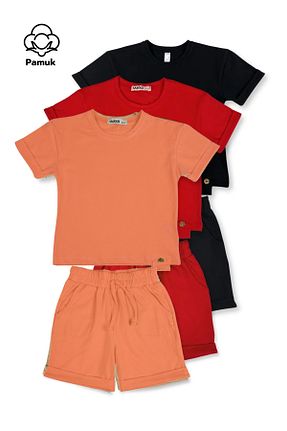 ست بالاتنه و پائین تنه رنگی بچه گانه بافت MK Mukko Kids - کد 922990454