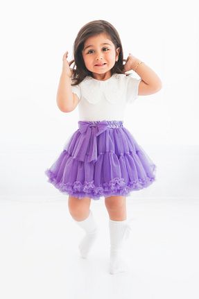دامن بنفش بچه گانه پارچه Banamio - کد 313560160