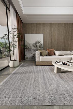 فرش طوسی قابل شستشو Cool Halı - کد 449421164