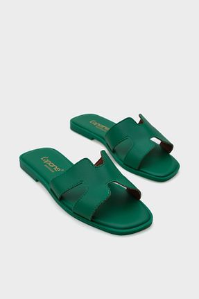 دمپائی سبز زنانه چرم مصنوعی Capone Outfitters - کد 338500835