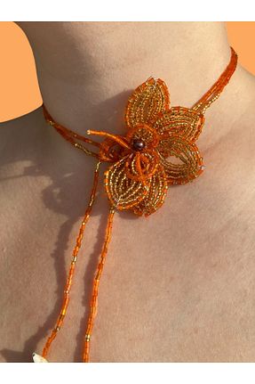 گردنبند جواهر نارنجی زنانه Glowelier - کد 943750711