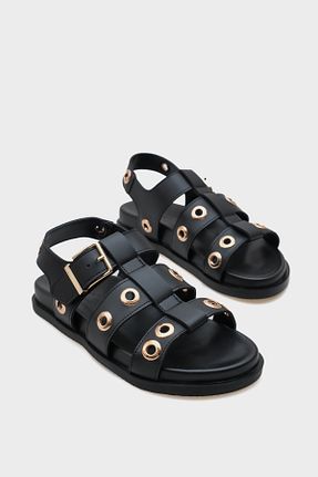 صندل مشکی زنانه پاشنه تخت Capone Outfitters - کد 940098011
