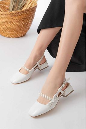کفش پاشنه بلند کلاسیک سفید زنانه PU EYLÜLDEN MODA SHOES - کد 934412364