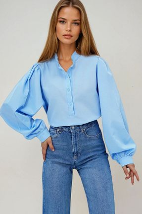 پیراهن آبی زنانه رگولار VAGGON - کد 925947844