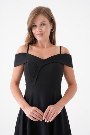 لباس مجلسی سایز بزرگ مشکی زنانه دو سینه lovebox - کد 682211510