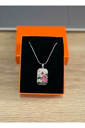 گردنبند استیل ( فولاد ) طوسی زنانه استیل ضد زنگ Çelik - کد 926974857