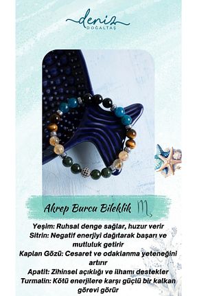 دستبند جواهر آبی زنانه سنگ طبیعی Deniz Doğal Taş - کد 944089457