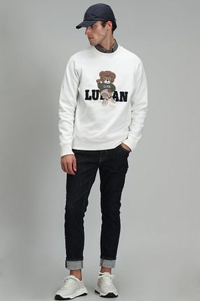 سوئیشرت سفید مردانه چاپی Lufian - کد 374792074