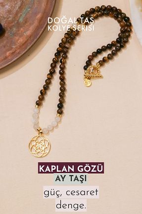 گردنبند جواهر طوسی زنانه سنگ طبیعی Orenda Design - کد 823472364
