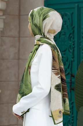 شال خاکی زنانه Medine İpeği Vissona - کد 875846685