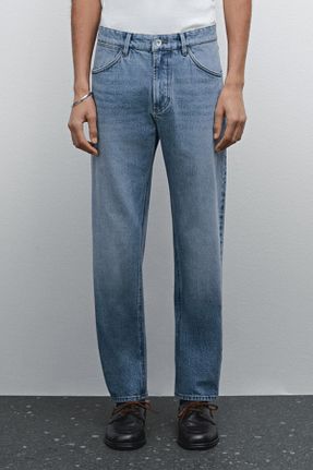 شلوار جین سرمه ای مردانه پاچه تنگ Massimo Dutti - کد 888658583