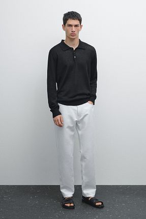 شلوار جین سفید مردانه پاچه لوله تفنگی Massimo Dutti - کد 902910112