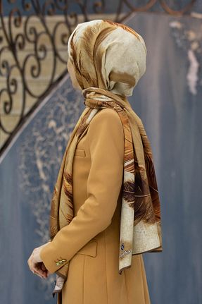 شال بژ زنانه Medine İpeği Vissona - کد 875846584